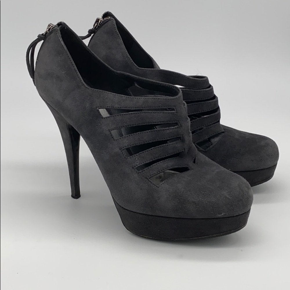 Gorg Gray Suede Miu Miu Ankle Booties sz 38